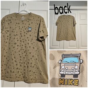 Nike Men’s Safari All-Over Print T-Shirt – Embroidered Off-Road Truck – Khaki L